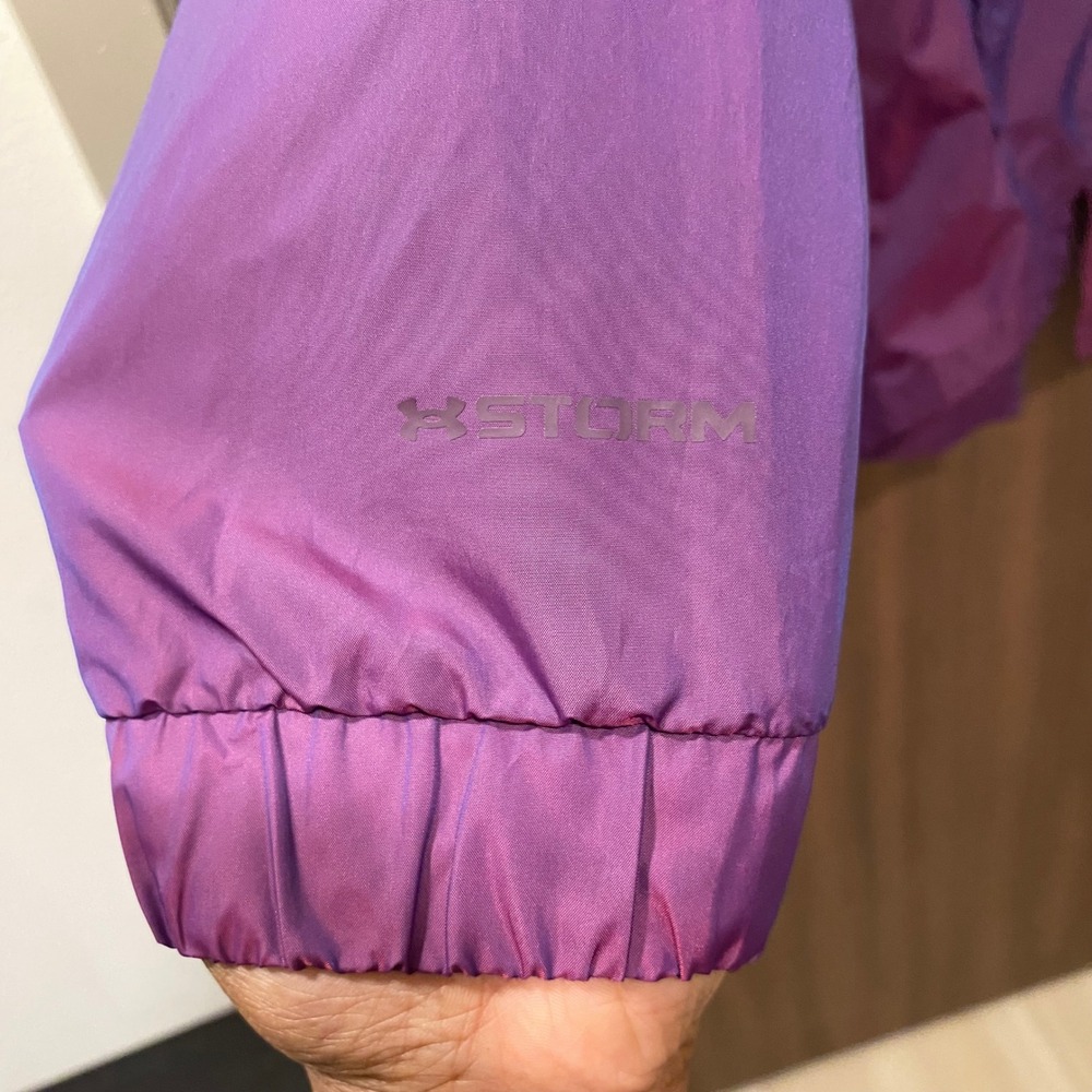 UNDER ARMOUR Storm Woven Windbreaker Size Small Iridescent Purple Full-Zip Run - Picture 7 of 13